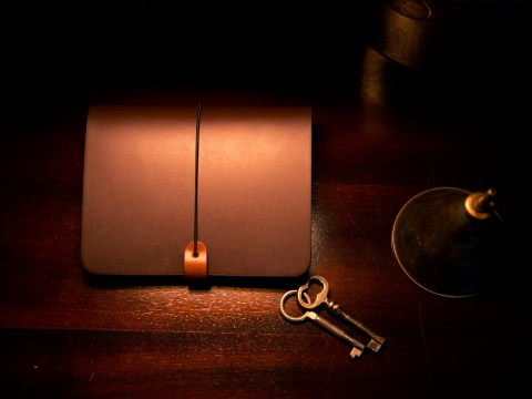 notebook and keys